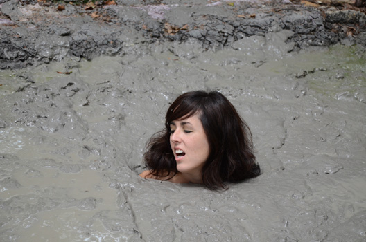 women stuck in quicksand